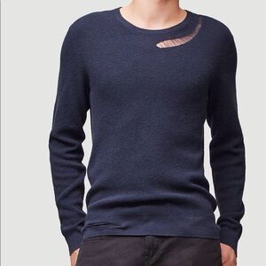 Frame Denim Men's Navy Crewneck Sweater
